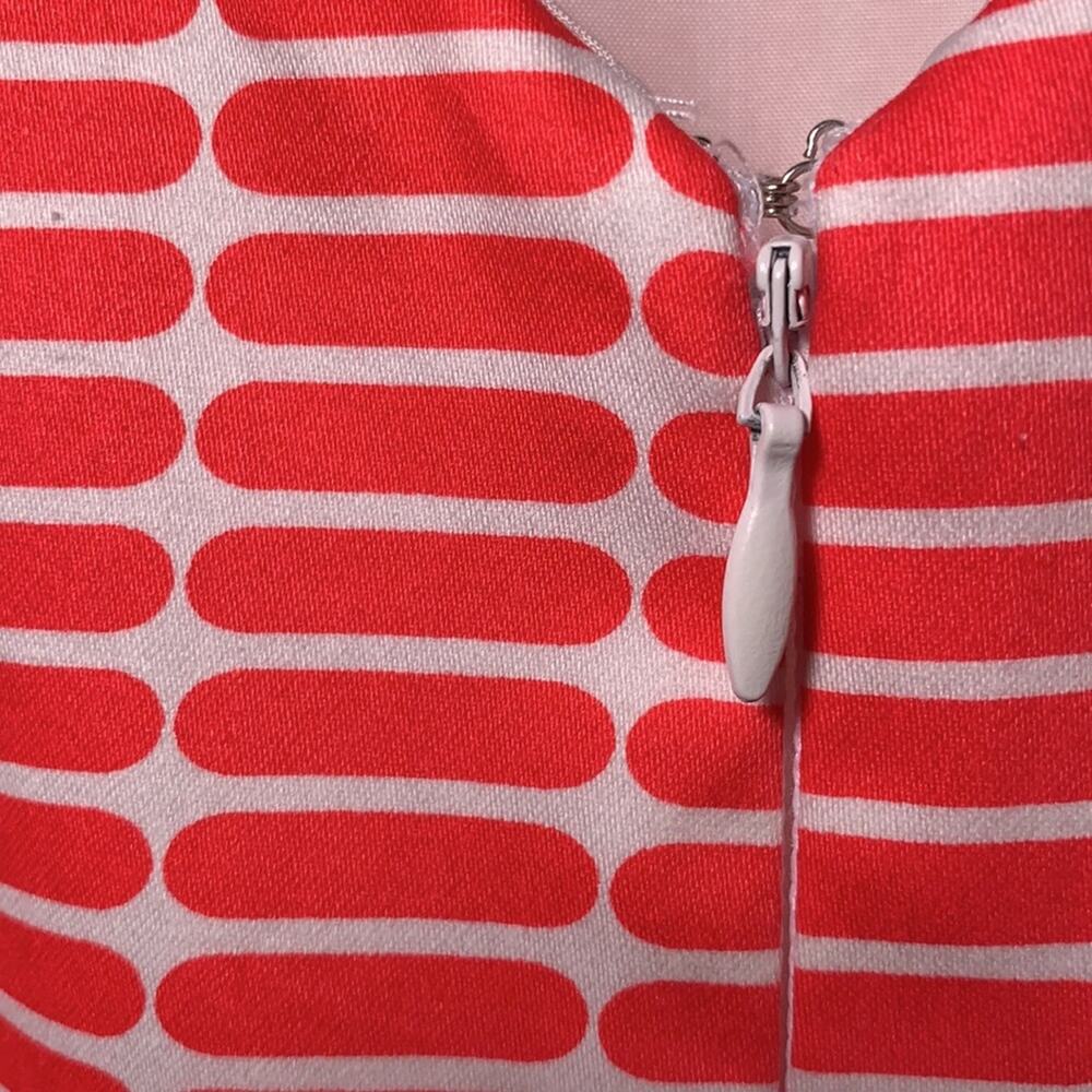 Orange-pink & white cotton dress - Picture 4 of 9